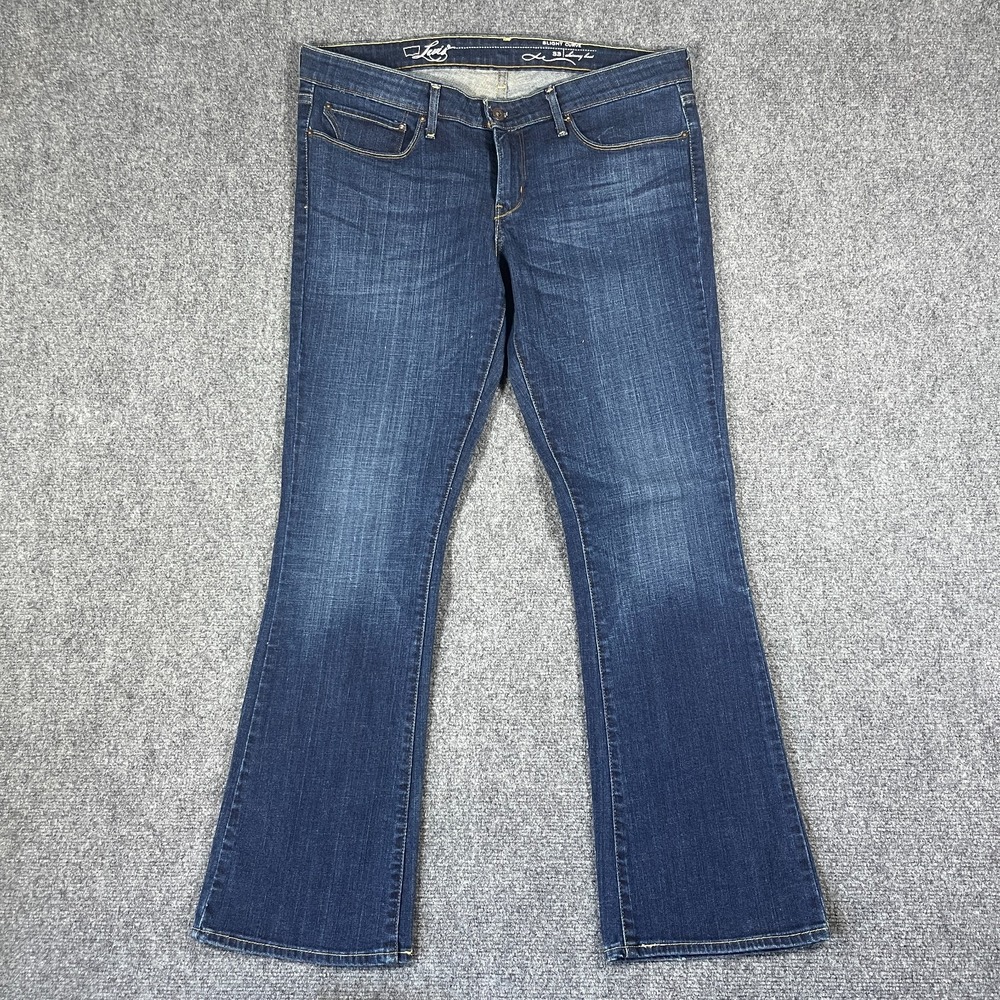 Levis Slight Curve Skinny Boot Jeans Dark Wash Blue Stretch Womens 33x32 #3951